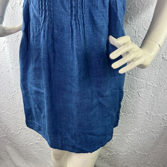 Faherty linen Blue Basketweave Hana dress - Picture 7 of 11